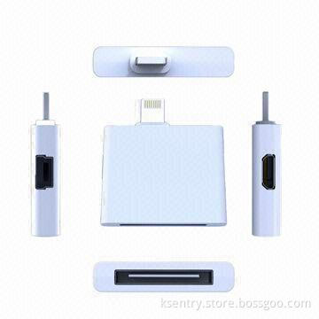 3-in-1 Adapter for Apple's iPhone 5/iPad Mini/iPad 4, Micro/Mini 3-pin Connector to 8-pin